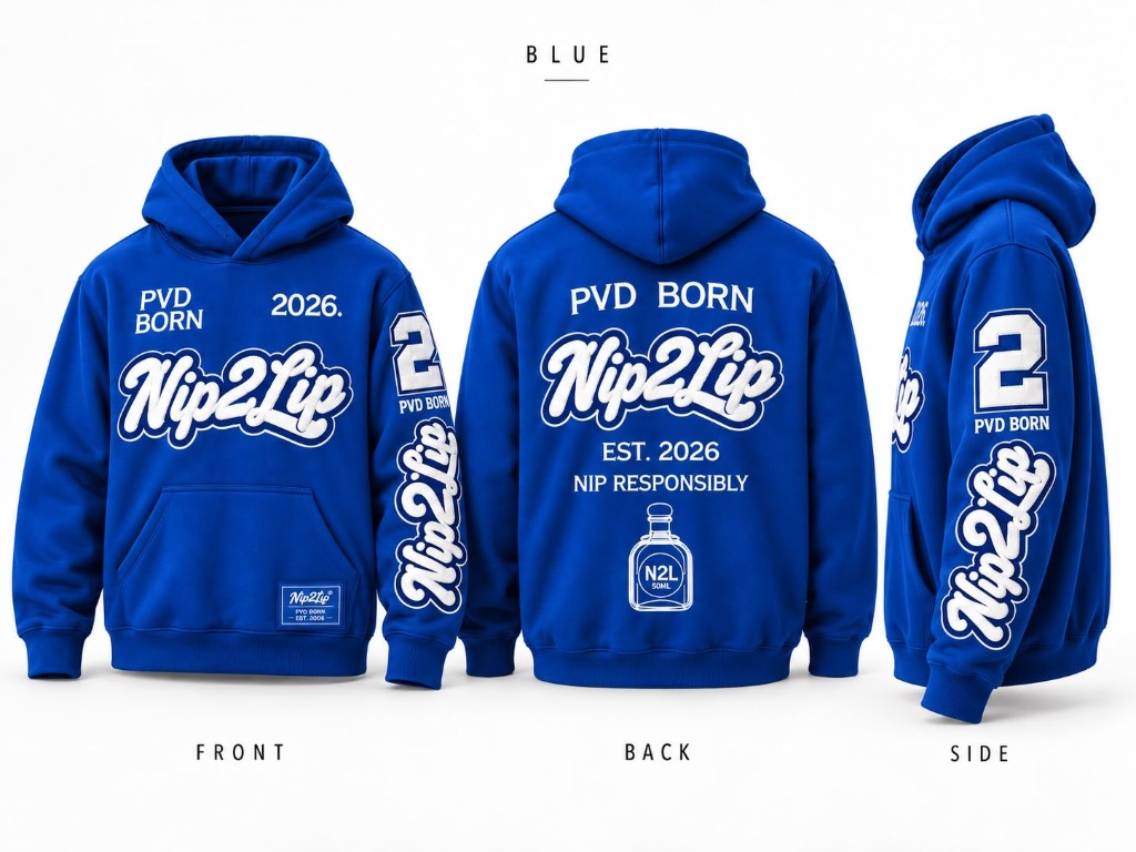 Nip2Lip Heavyweight Hoodie - Blue
